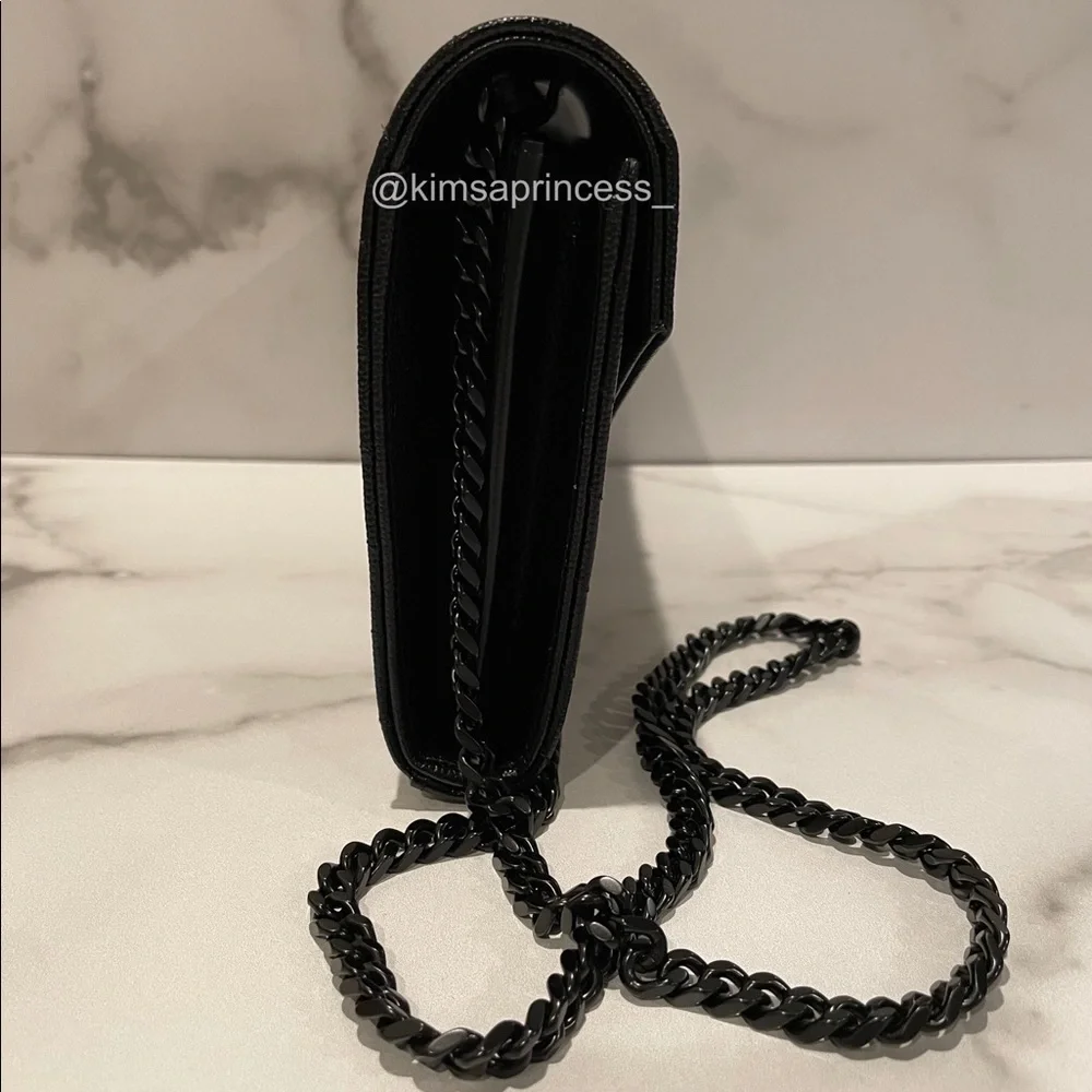 Saint Laurent Monogram Matelassé Leather Wallet On Chain - WOC - Black - Large - Picture 5 of 6